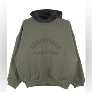 NEW Essentials Fear of God Essentials Nylon Fleece Hoodie Ink/Jet Black Size S